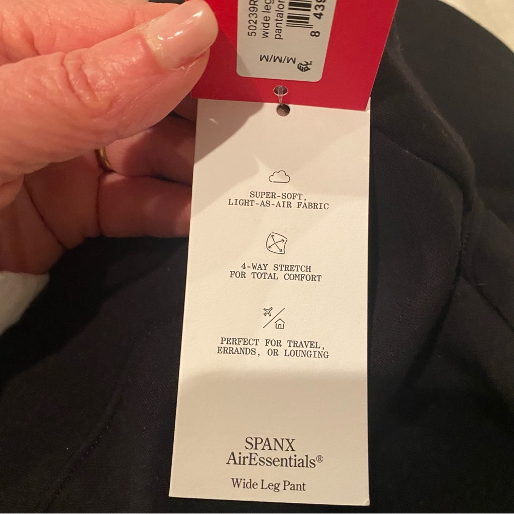 SPANX NWT air essential wide leg pull on pants in dark black size Medium - Picture 7 of 13